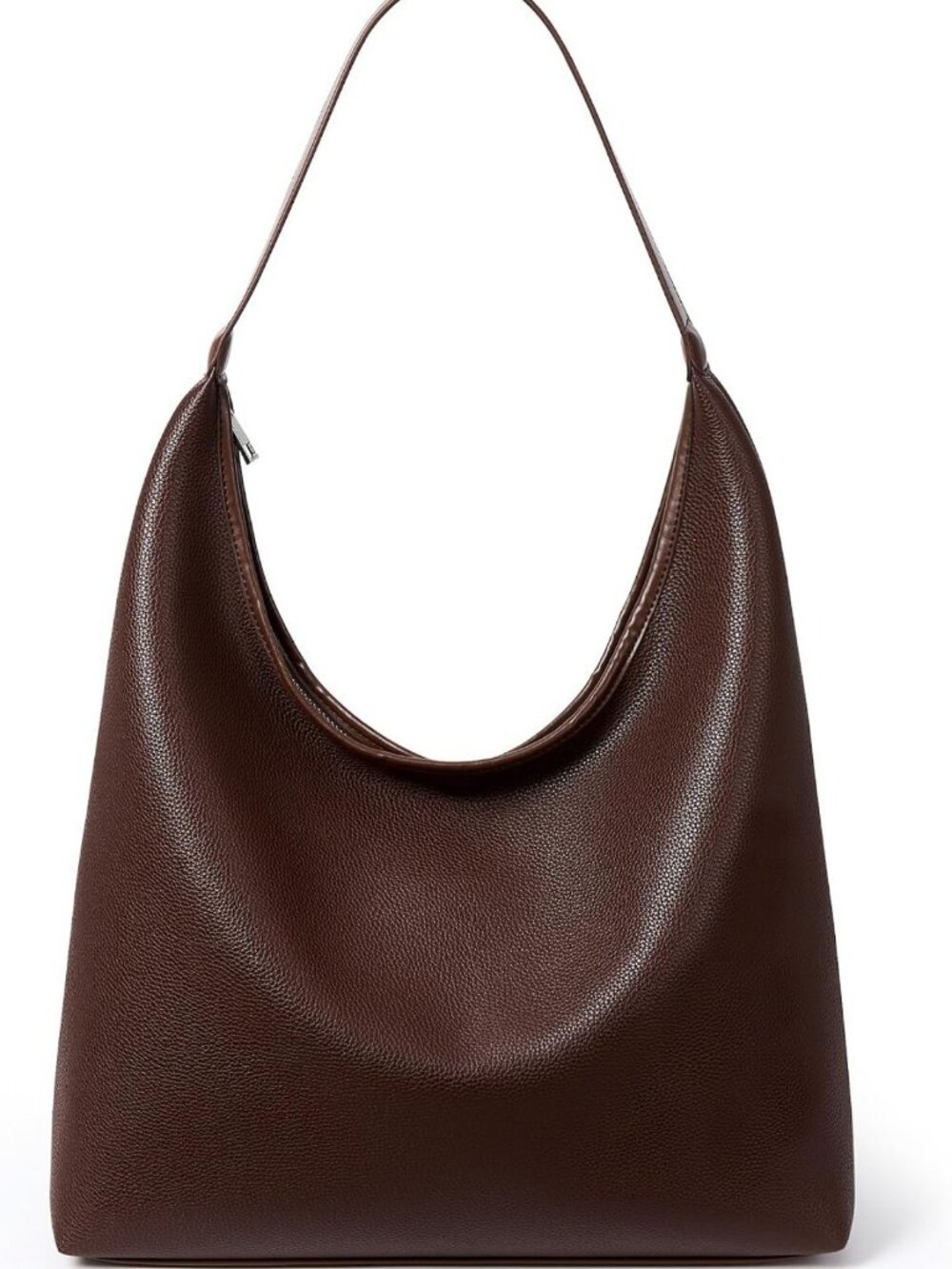 Stylish Large Hobo Bag for Women - Soft Vegan Leather Shoulder Tote with Zipper